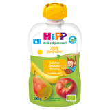 HiPP Mus owocowy Bio, jabłka, gruszki, banany, po 6 miesiącu, 100 g - miniaturka zdjęcia produktu