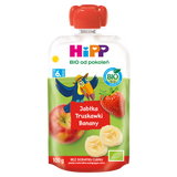 HiPP BIO od pokoleń, jabłka-truskawki-banany, po 6 miesiącu, 100 g - miniaturka zdjęcia produktu