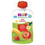 HiPP Mus owocowy Bio, jabłka, truskawki, banany, po 6 miesiącu, 100 g - miniaturka zdjęcia produktu