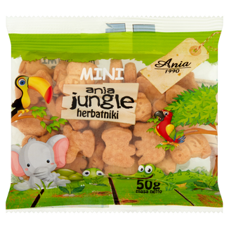 Ania Jungle Herbatniki Mini, bez dodatku cukru, 50 g - zdjęcie produktu