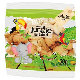 Ania Jungle Herbatniki Mini, bez dodatku cukru, 50 g - zdjęcie produktu