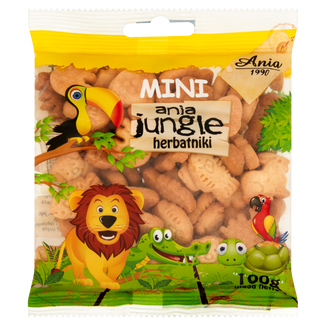 Ania Jungle Herbatniki Mini, bez dodatku cukru, 100 g - zdjęcie produktu