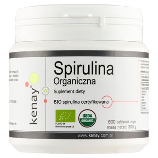 Kenay, Spirulina Organiczna, 600 tabletek - zdjęcie produktu