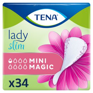 Tena Lady Slim, wkładki urologiczne, Mini Magic, 34 sztuki USZKODZONE OPAKOWANIE - zdjęcie produktu