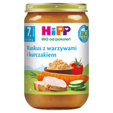 HiPP BIO od pokoleń, kuskus z warzywami i kurczakiem, po 7 miesiącu, 220 g - miniaturka zdjęcia produktu