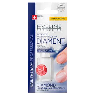Eveline Cosmetics Nail Therapy Professional, utwardzająca odżywka do paznokci z diamentami, 12 ml - zdjęcie produktu