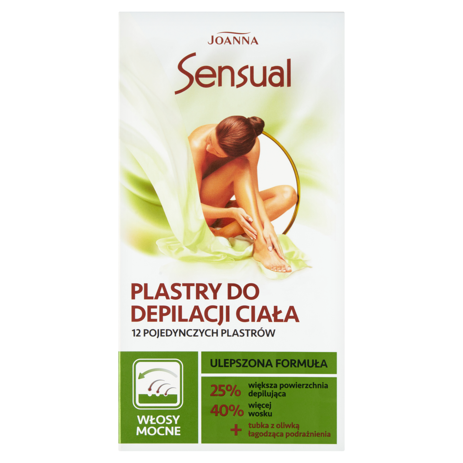Nieznana Joanna Sensual, plastry do depilacji ciała, mocne, 12 sztuk