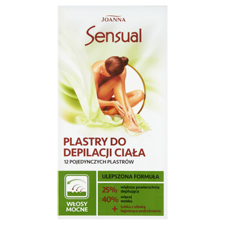 Joanna Sensual, plastry do depilacji ciała, mocne, 12 sztuk - zdjęcie produktu