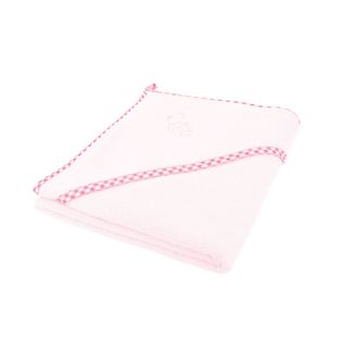 Bocioland, okrycie kąpielowe, 100 x 100 cm, bawełna 100%, ręcznik z kapturkiem, kolor różowy, 1 sztuka USZKODZONE OPAKOWANIE - zdjęcie produktu