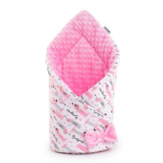 Bocioland, rożek niemowlęcy Minky, różowy, jamniki, 80 x 80 cm, USZKODZONE OPAKOWANIE - zdjęcie produktu