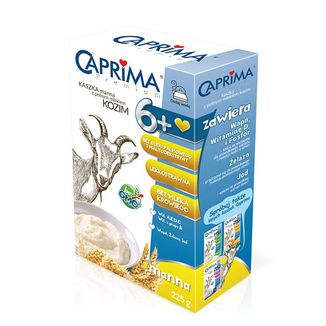 Caprima Premium Kaszka manna z pełnym mlekiem kozim, po 6 miesiącu, 225 g KRÓTKA DATA - zdjęcie produktu