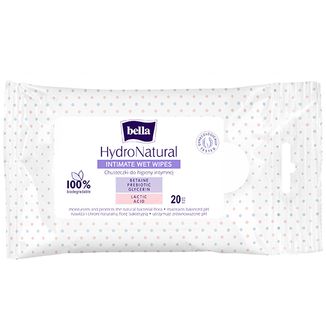 Bella HydroNatural, chusteczki nawilżane do higieny intymnej, 20 sztuk - zdjęcie produktu