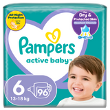 Pampers Active Baby, pieluchy, rozmiar 6, 13-18 kg, 96 sztuk - miniaturka zdjęcia produktu