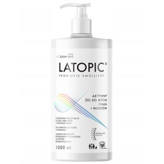 Latopic Probiotic Emollient, aktywny żel do mycia ciała i włosów, od 1 dnia życia, 1000 ml USZKODZONE OPAKOWANIE Latopic Probiotic Emollient, aktywny żel do mycia ciała i włosów, od 1 dnia życia, 1000 ml USZKODZONE OPAKOWANIE - zdjęcie produktu