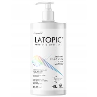 Latopic Probiotic Emollient, aktywny żel do mycia ciała i włosów, od 1 dnia życia, 1000 ml - zdjęcie produktu