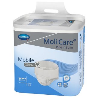 MoliCare Premium Mobile, pieluchomajtki, rozmiar XL, 130-170 cm, 6 kropli, 14 sztuk - zdjęcie produktu