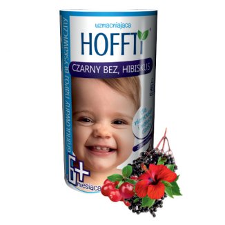 HOFFTI, Napój granulowany błyskawiczny, czarny bez, hibiskus, od 6 miesiąca, 180 g - zdjęcie produktu