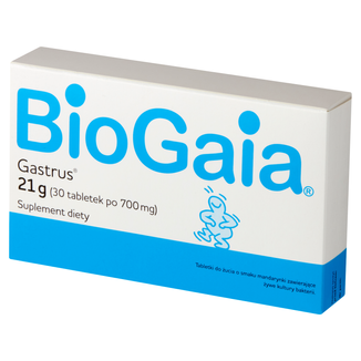 BioGaia Gastrus, smak mandarynkowy, 30 tabletek do żucia - zdjęcie produktu