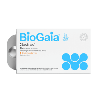 BioGaia Gastrus, smak mandarynkowy, 30 tabletek do żucia - zdjęcie produktu
