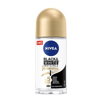 Nivea, antyperspirant roll-on, Invisible Black & White, Silky Smooth, 50 ml - zdjęcie produktu