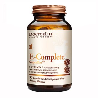 Doctor Life, E-Complete SupraBio, witaminy E, tokoferole i tokotrienole, 30 kapsułek - zdjęcie produktu