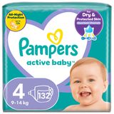 Pampers Active Baby, pieluchy, rozmiar 4, 9-14 kg, 132 sztuki Pampers Active Baby, pieluchy, rozmiar 4, 9-14 kg, 132 sztuki - miniaturka zdjęcia produktu