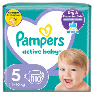 Pampers Active Baby, pieluchy, rozmiar 5, 11-16 kg, 110 sztuk - zdjęcie produktu