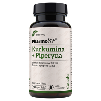 PharmoVit Kurkumina + Piperyna, 90 kapsułek - zdjęcie produktu