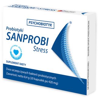 Sanprobi Stress Psychobiotyk, 20 kapsułek USZKODZONE OPAKOWANIE - zdjęcie produktu