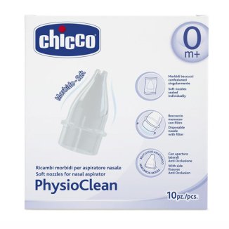 Chicco, PhysioClean, zapasowe koncówki do aspiratora do nosa, 10 sztuk - zdjęcie produktu