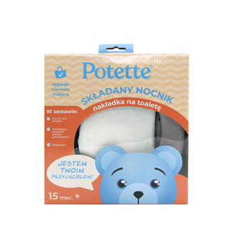 Potette Plus, nocnik dla dziecka i nakładka na toaletę 2w1, szaro-biały, 1 sztuka - zdjęcie produktu