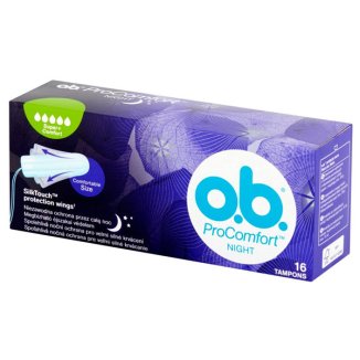 O.B. ProComfort Night, tampony higieniczne, Super Plus, 16 sztuk O.B. ProComfort Night, tampony higieniczne, Super Plus, 16 sztuk - zdjęcie produktu