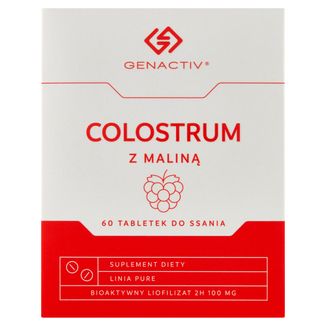 Genactiv Colostrum z Maliną, 60 tabletek do ssania - zdjęcie produktu
