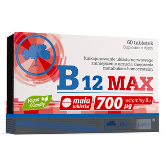 Olimp B12 Max, witamina B12 700 µg, 60 tabletek - zdjęcie produktu