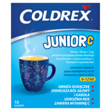 Coldrex Junior C 300 mg + 20 mg +5 mg, proszek do sporządzania roztworu doustnego dla dzieci 6-12 lat, smak cytrynowy, 10 saszetek - miniaturka zdjęcia produktu