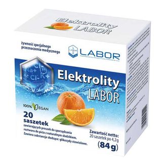 Labor Elektrolity, smak pomarańczowy, 4,2 g x 20 saszetek - zdjęcie produktu