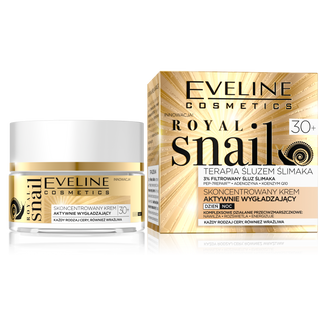 Eveline Cosmetics Royal Snail 30+, skoncentrowany krem aktywnie wygładzający, na dzień i na noc, 50 ml - zdjęcie produktu