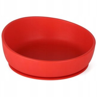 Doidy Bowl, miseczka-talerzyk z przyssawką, silikonowa, czerwona, 1 sztuka - zdjęcie produktu