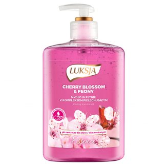 Luksja Essence, mydło w płynie z kompleksem pielęgnującym, Cherry Blossom & Peony, 500 ml - zdjęcie produktu