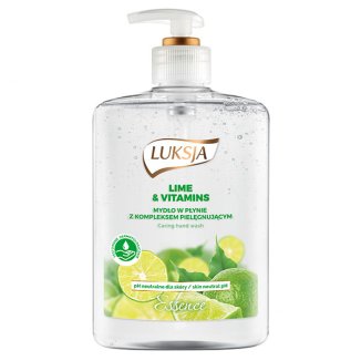 Luksja Essence, mydło w płynie z kompleksem pielęgnującym, Lime & Vitamins, 500 ml Luksja Essence, mydło w płynie z kompleksem pielęgnującym, Lime & Vitamins, 500 ml - zdjęcie produktu
