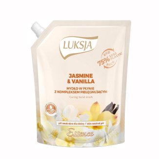 Luksja Essence, mydło w płynie z kompleksem pielęgnującym, Jasmine & Vanilla, zapas, 900 ml - zdjęcie produktu