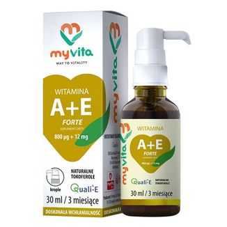MyVita Witaminy A + E Forte, krople, 30 ml USZKODZONE OPAKOWANIE - zdjęcie produktu