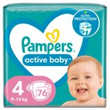 Pampers Active Baby, pieluchy, rozmiar 4, 9-14 kg, 74 sztuki - miniaturka zdjęcia produktu
