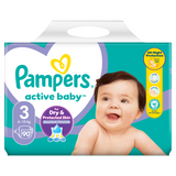 Pampers Active Baby, pieluchy, rozmiar 3, 6-10 kg, 90 sztuk - miniaturka zdjęcia produktu
