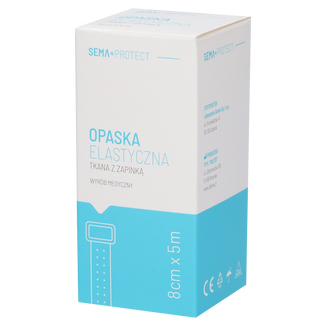 SEMA Protect, opaska elastyczna z zapinką, 8 cm x 5 m, 1 sztuka USZKODZONE OPAKOWANIE - zdjęcie produktu