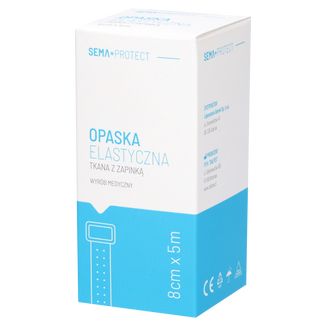 SEMA Protect, opaska elastyczna z zapinką, 8 cm x 5 m, 1 sztuka - zdjęcie produktu