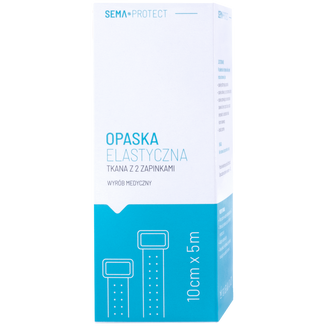 SEMA Protect, opaska elastyczna z 2 zapinkami, 10 cm x 5 m, 1 sztuka USZKODZONE OPAKOWANIE - zdjęcie produktu