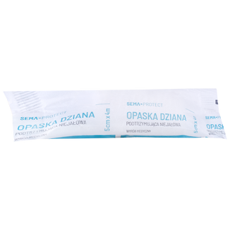 SEMA Protect, opaska dziana podtrzymująca, niejałowa, 5 cm x 4 m, 1 sztuka - zdjęcie produktu