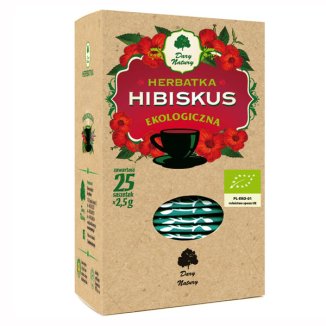 Dary Natury Hibiskus, herbatka ekologiczna, 2,5 g x 25 saszetek - zdjęcie produktu