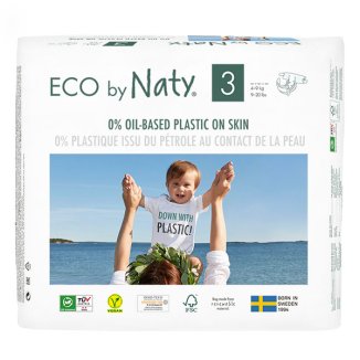 Eco By Naty, Ekologiczne pieluszki jednorazowe rozmiar 3, 4-9 kg, 50 sztuk - zdjęcie produktu